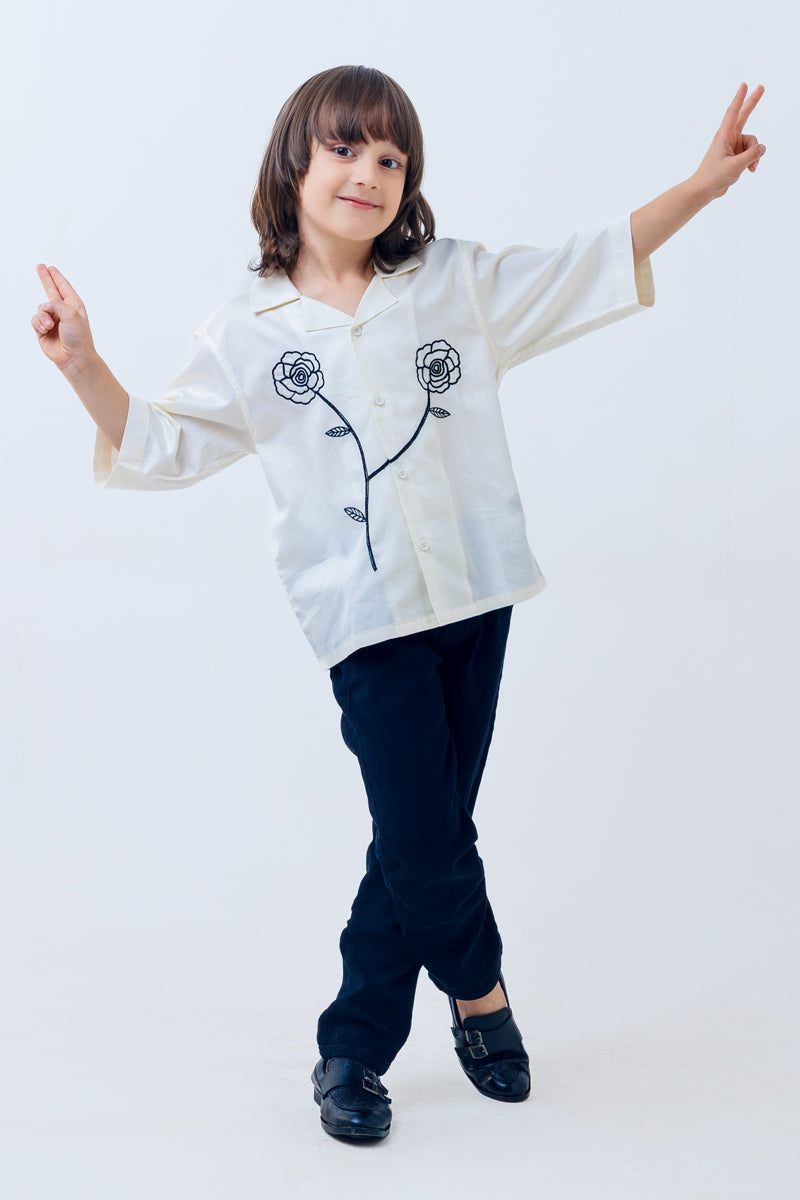 Monochrome bloom shirt