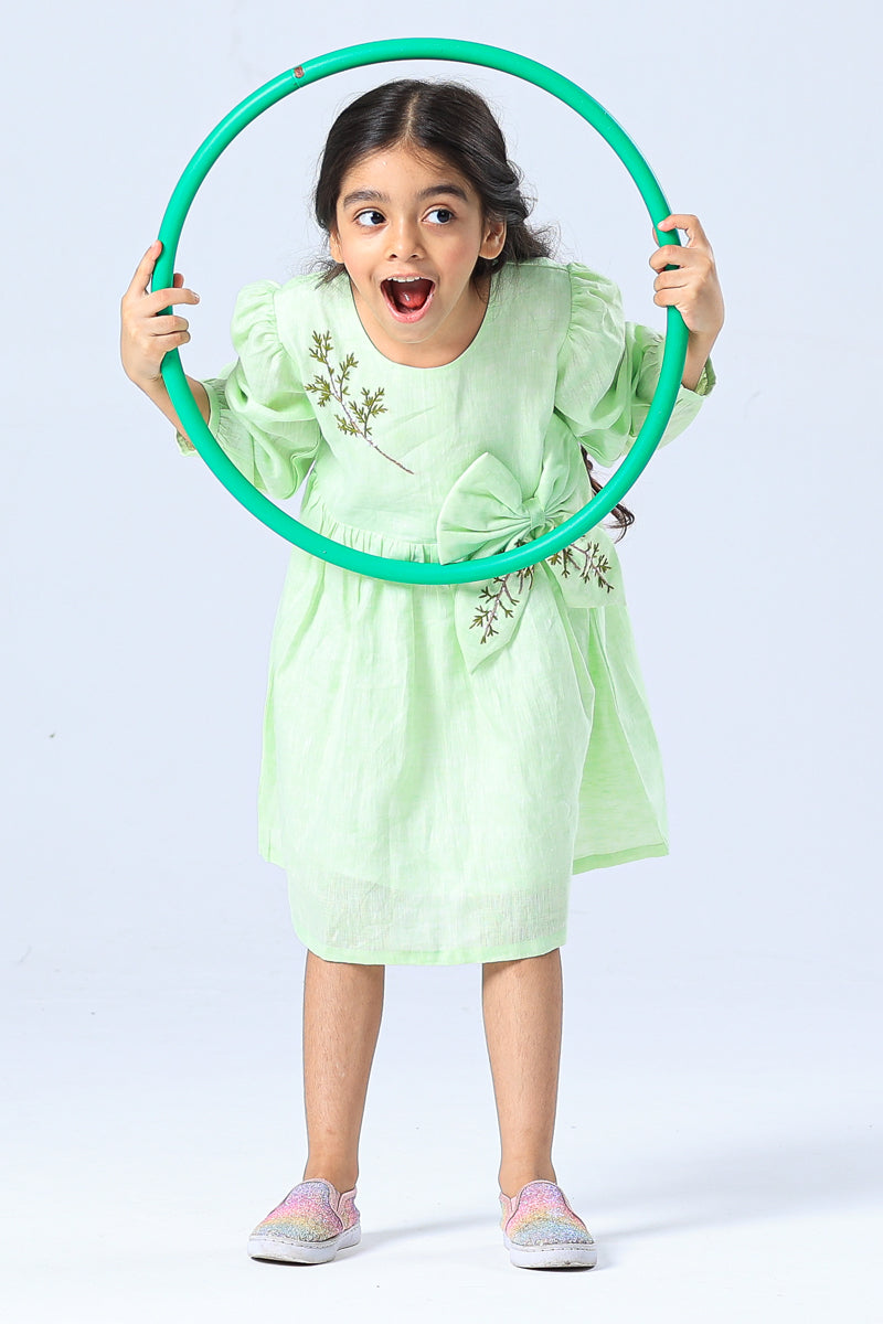 Bowtied Greens Dress