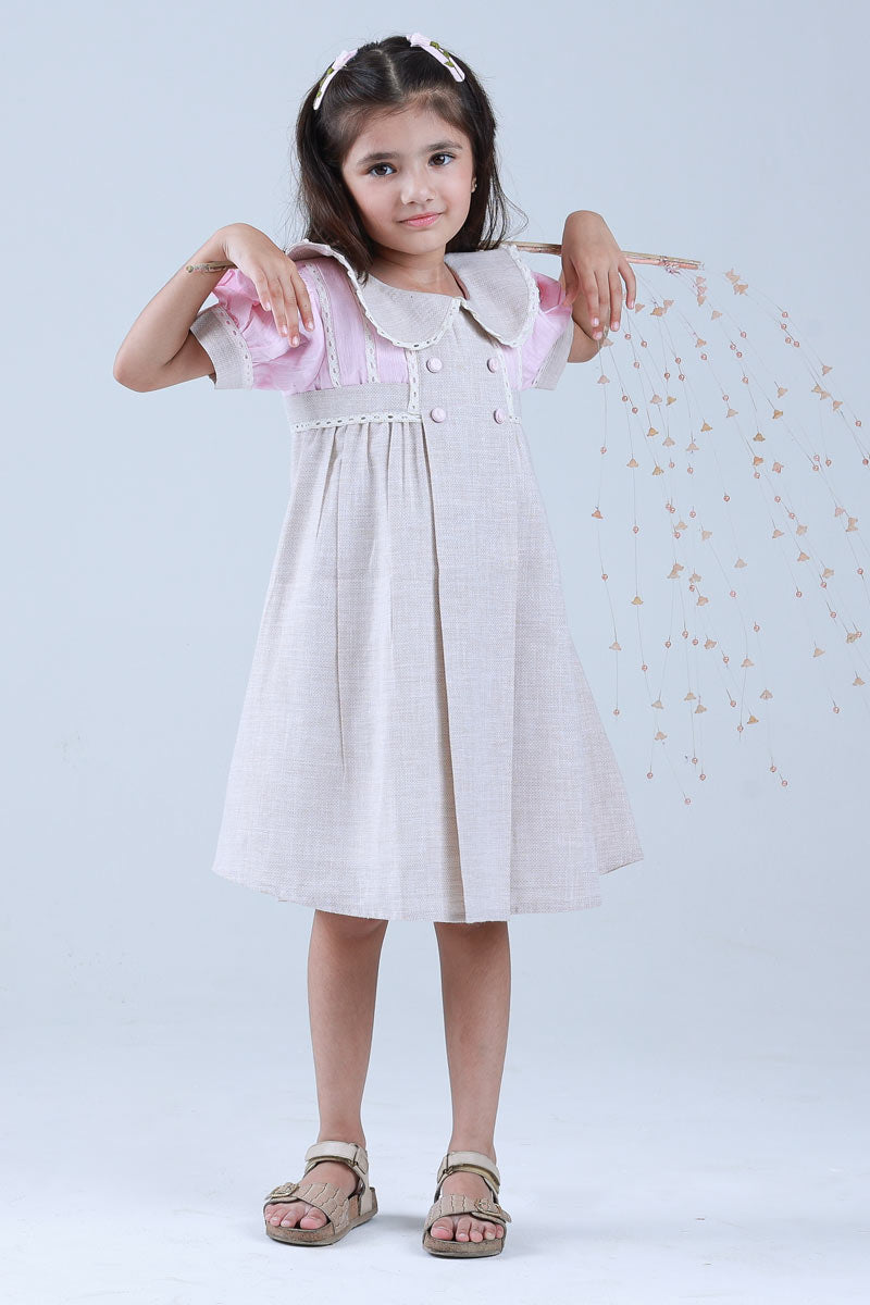BLUSH AND CREAM ELEGANCE DRESS