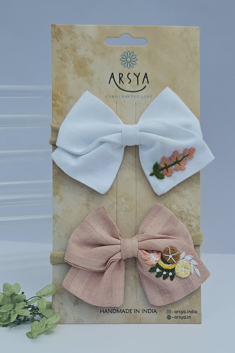 Little dove set of 2 baby headbands