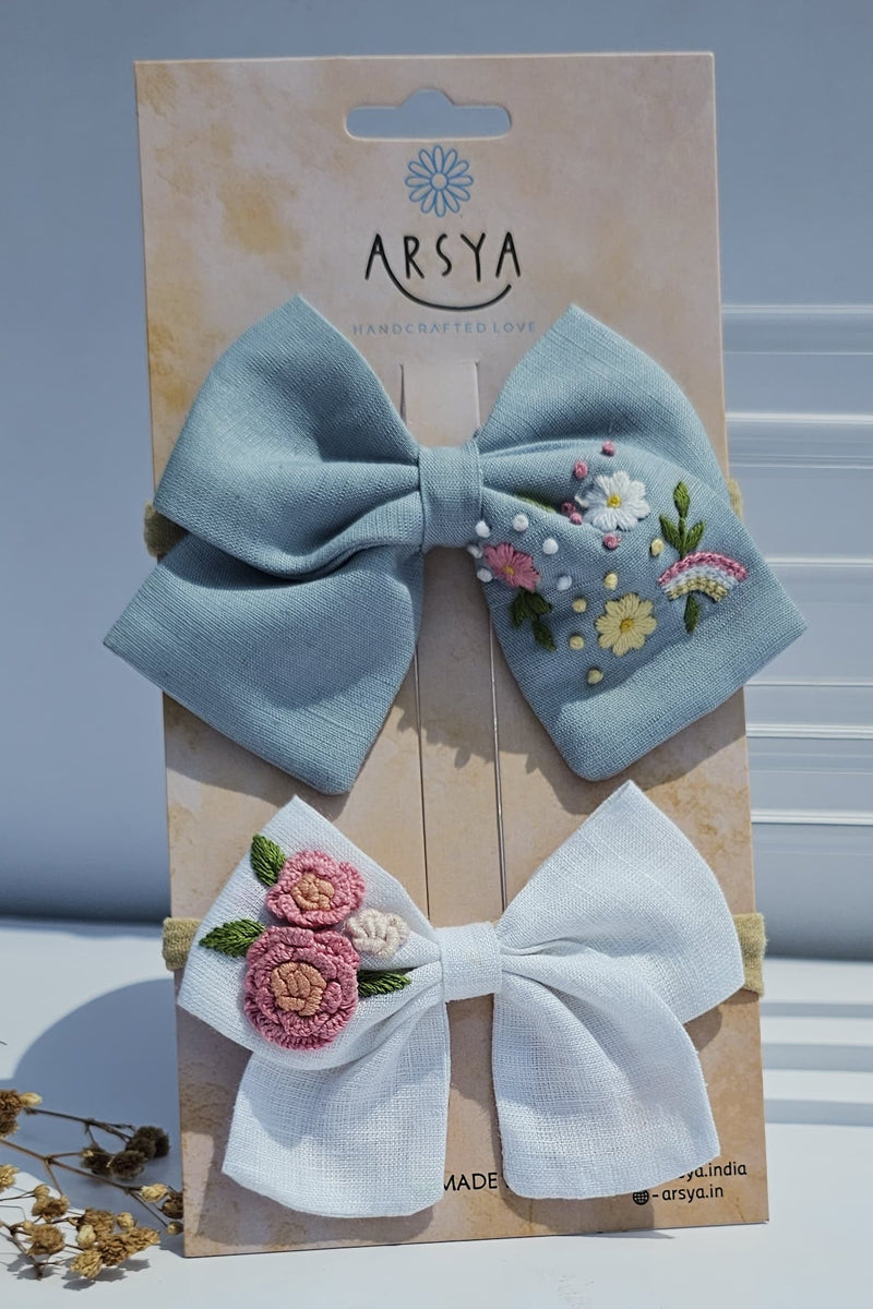 Rainbow and Cloud set of 2 baby headbands