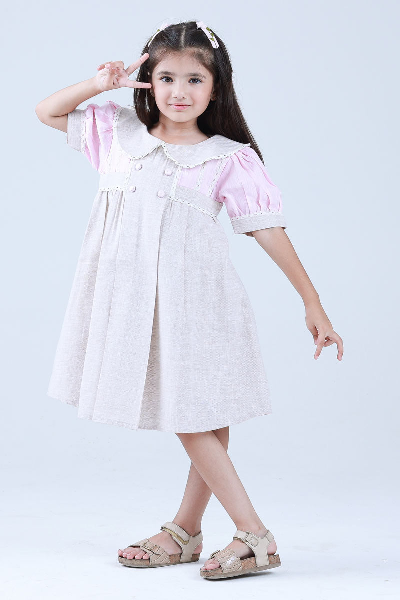 BLUSH AND CREAM ELEGANCE DRESS