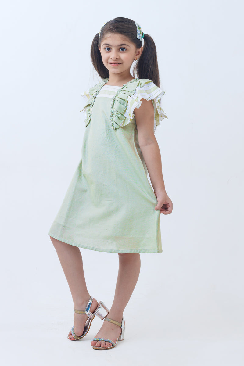 Emerald puff dress