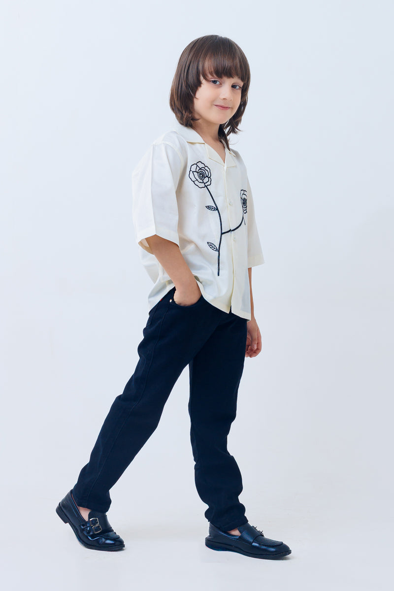 Monochrome bloom shirt