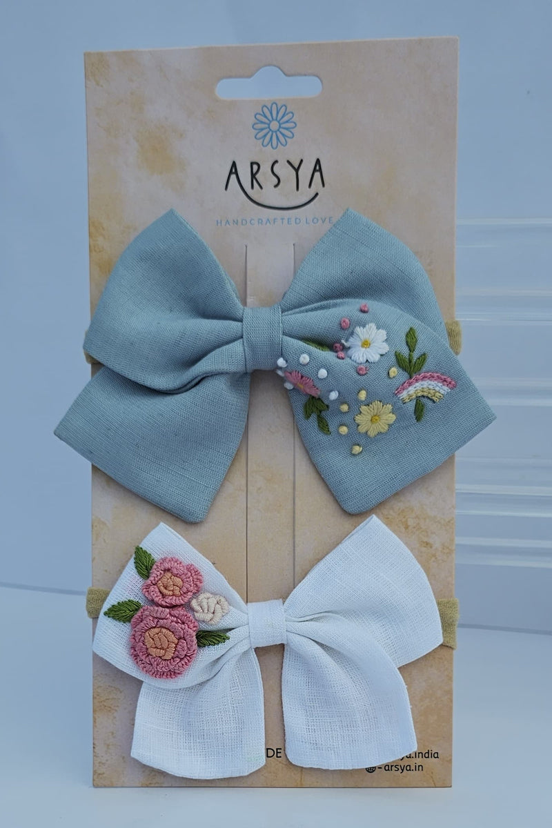 Rainbow and Cloud set of 2 baby headbands