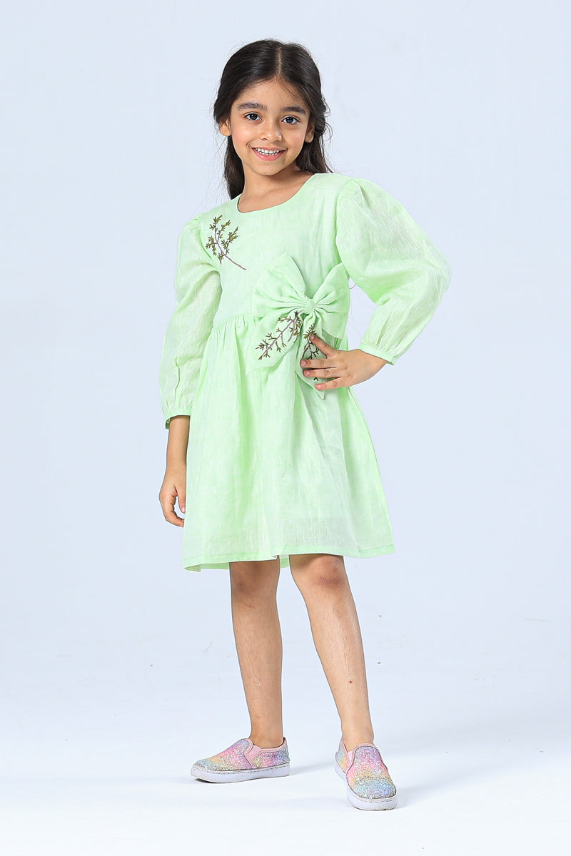 Bowtied Greens Dress