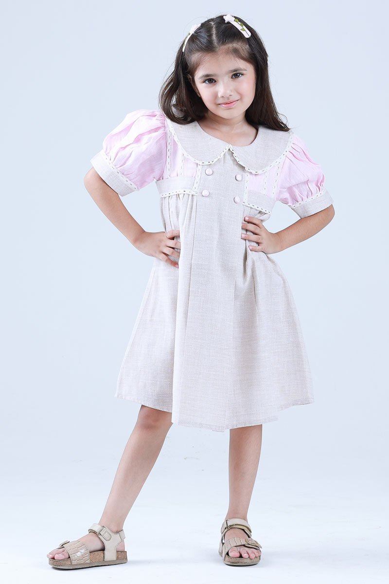 BLUSH AND CREAM ELEGANCE DRESS