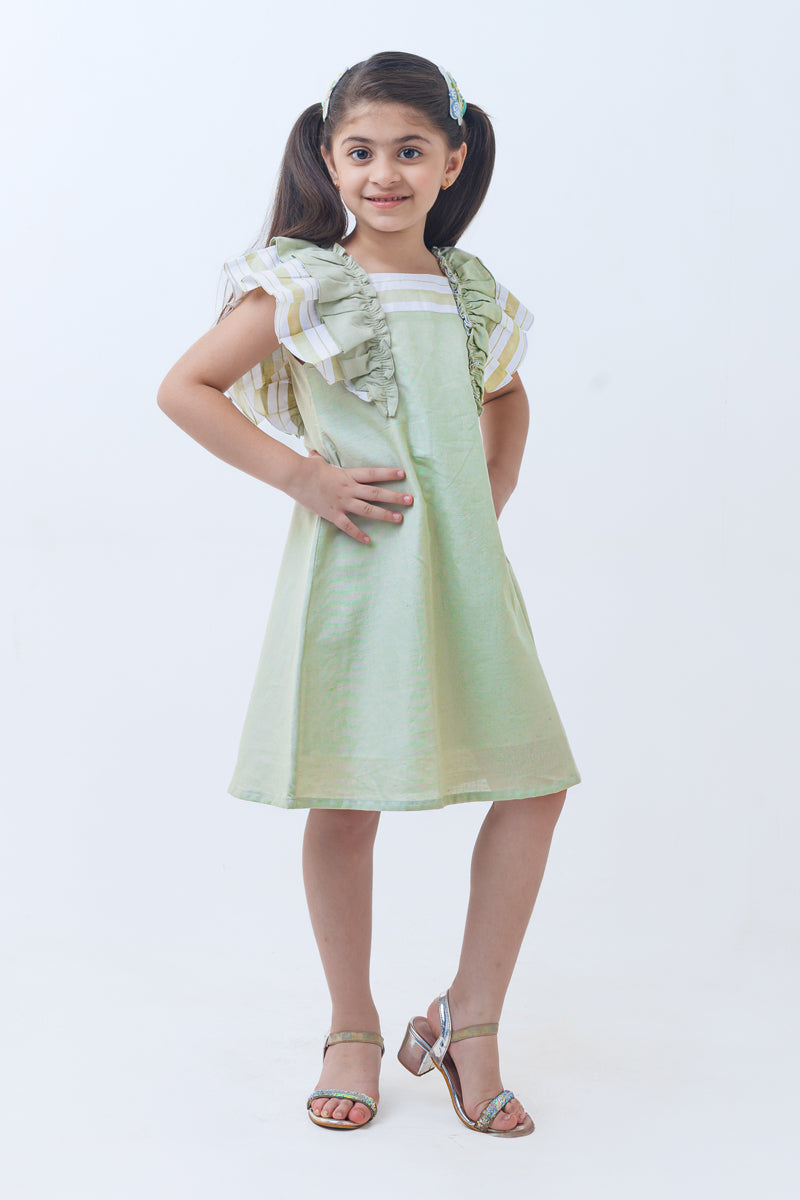 Emerald puff dress