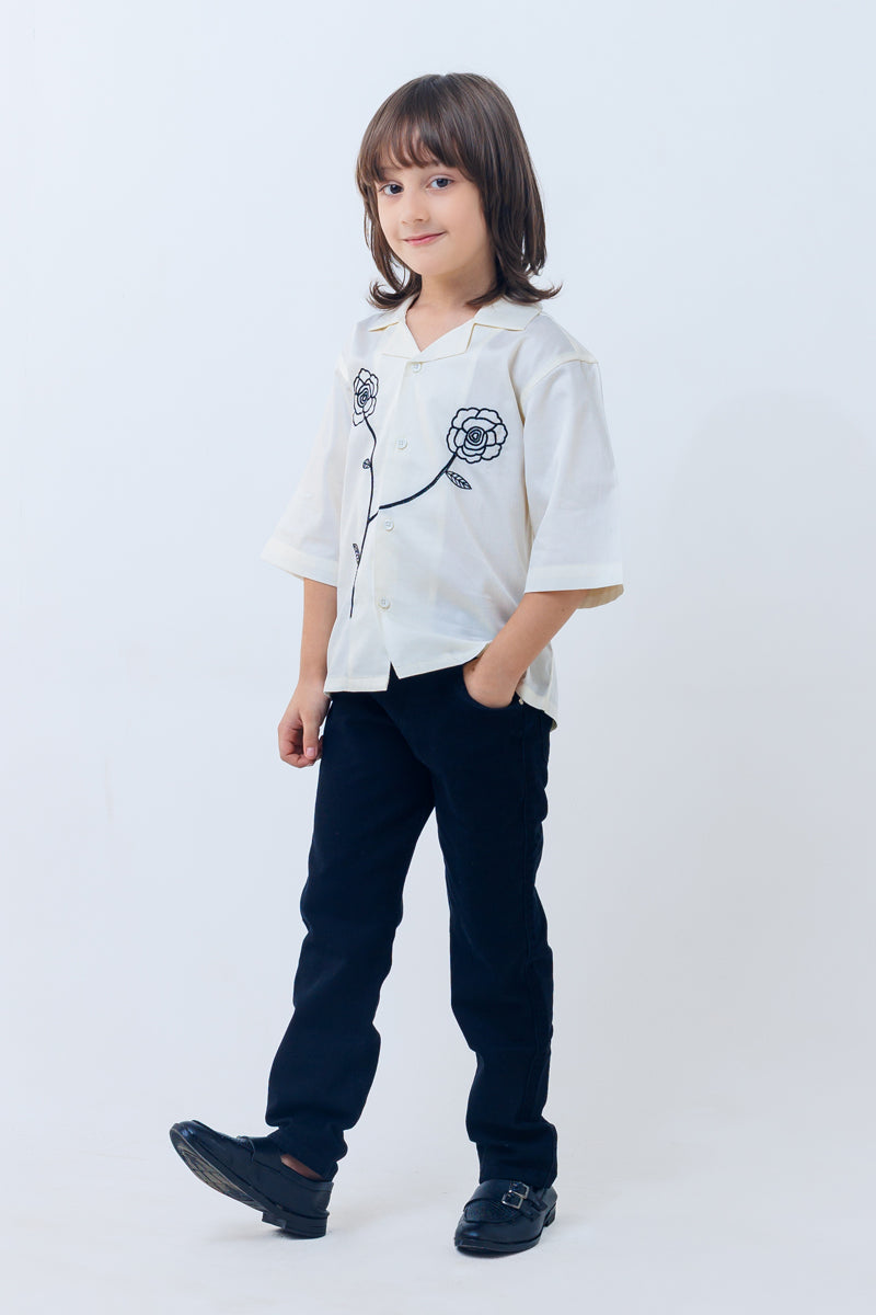 Monochrome bloom shirt
