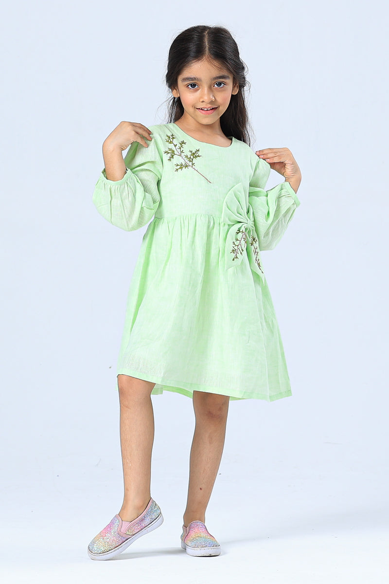 Bowtied Greens Dress
