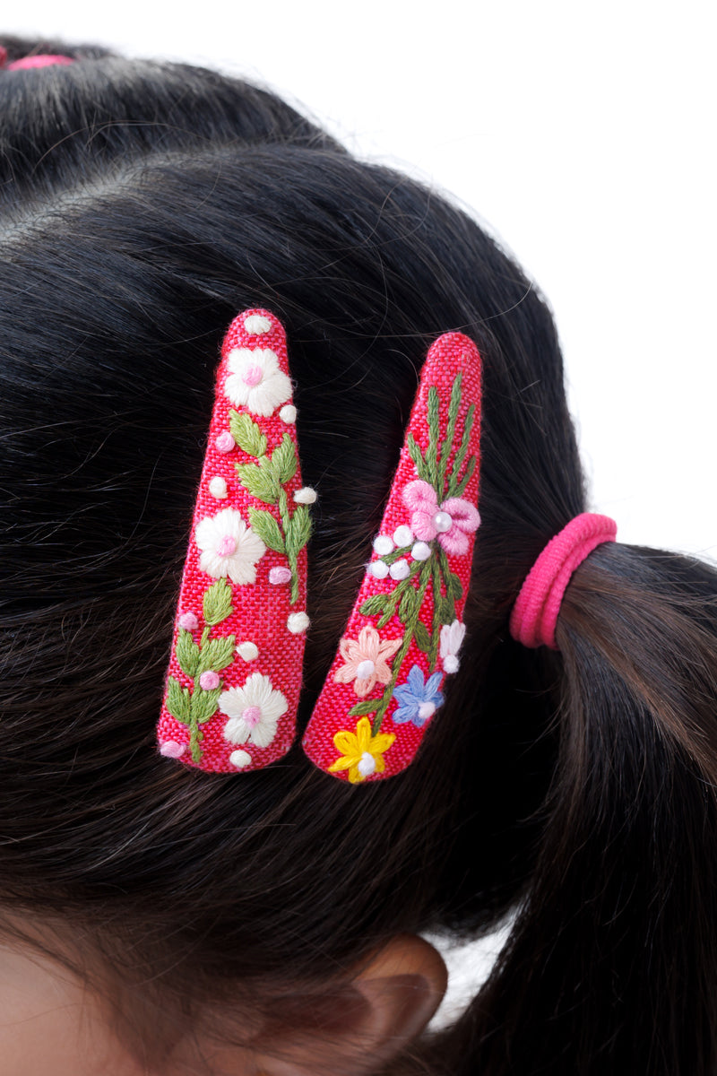 Cardinal bloom Hair Clips