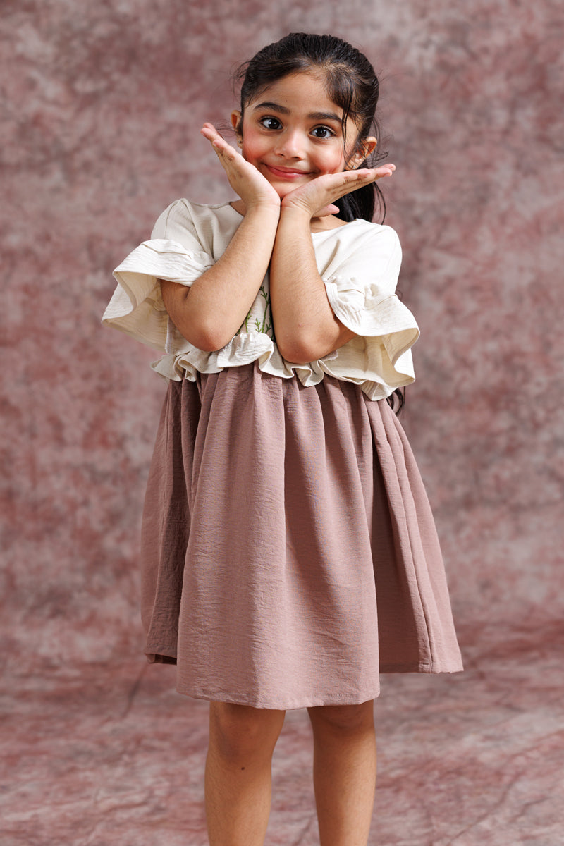 Cream And Cocoa Sunflower Dress