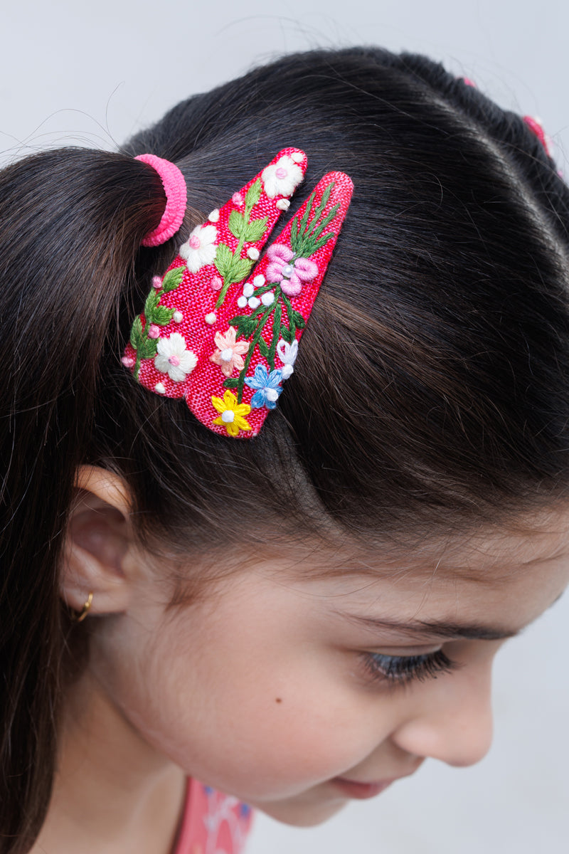 Cardinal bloom Hair Clips