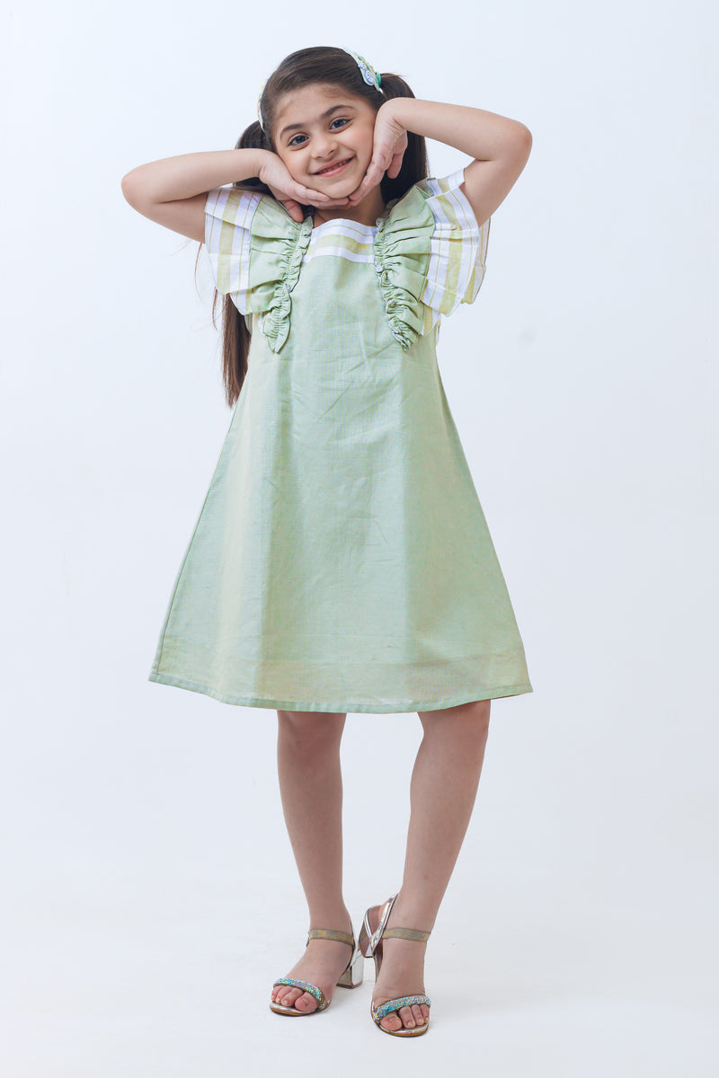 Emerald puff dress