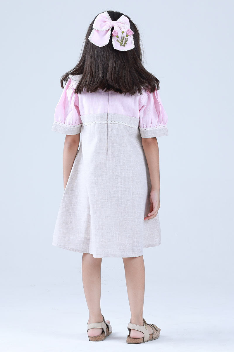 BLUSH AND CREAM ELEGANCE DRESS