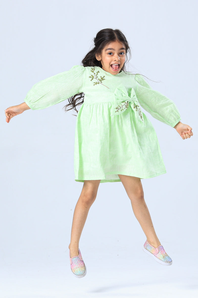 Bowtied Greens Dress