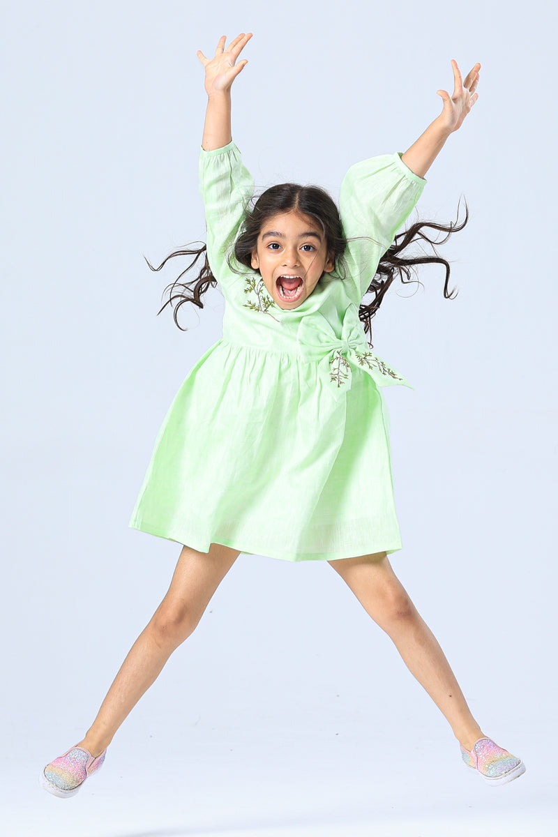 Bowtied Greens Dress