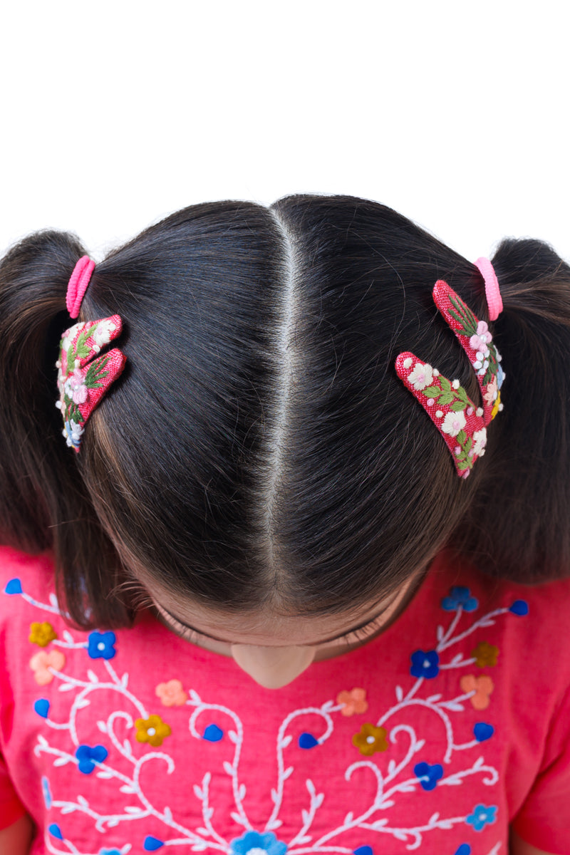 Cardinal bloom Hair Clips