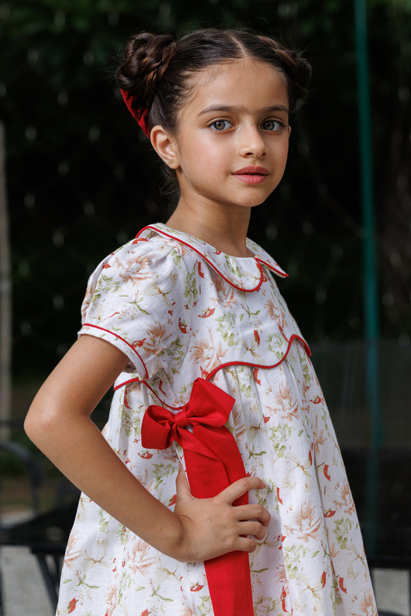Red Ribbon Bloom Dress