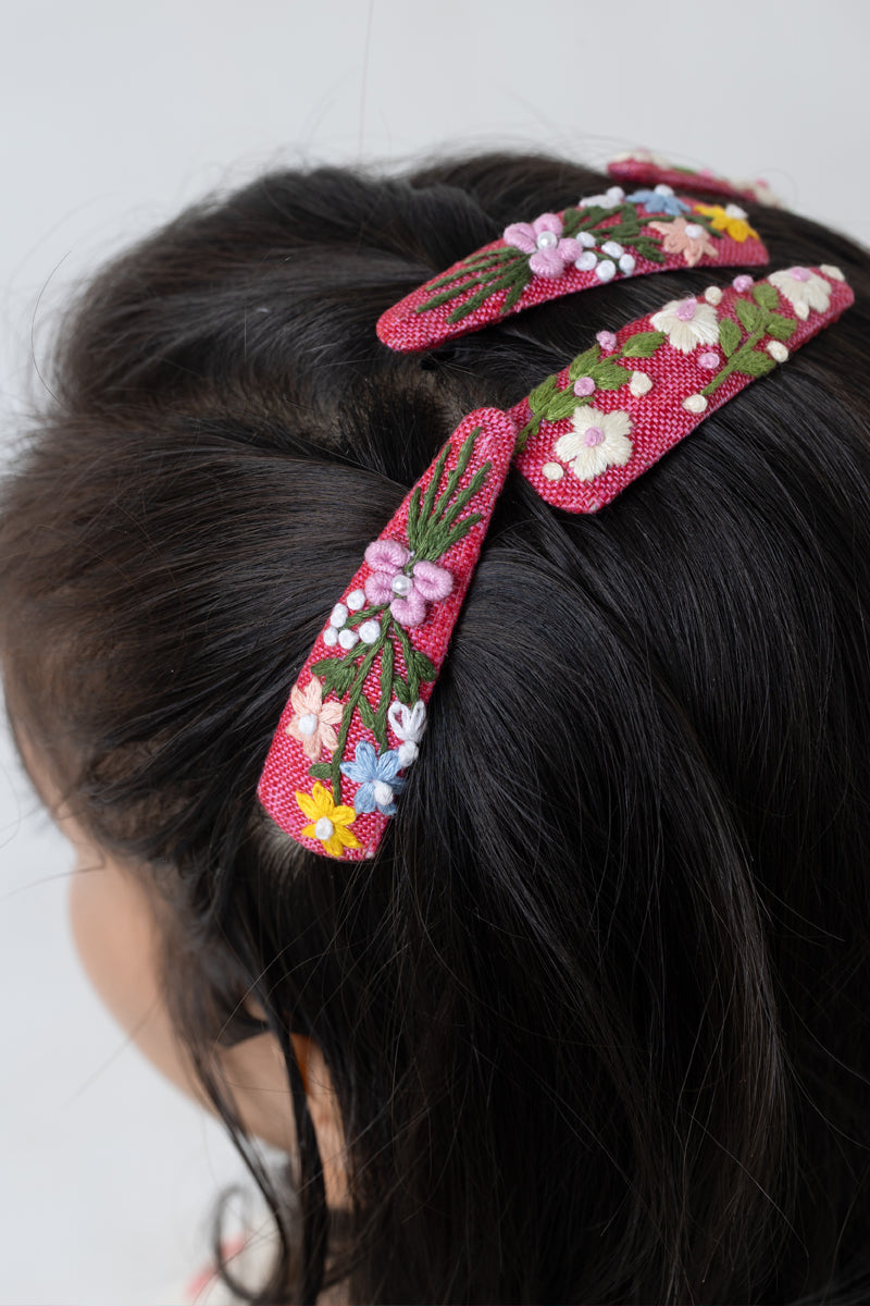 Cardinal bloom Hair Clips