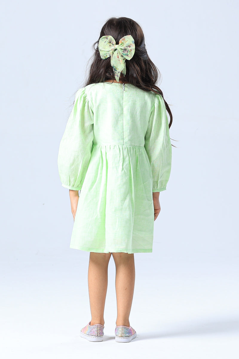 Bowtied Greens Dress