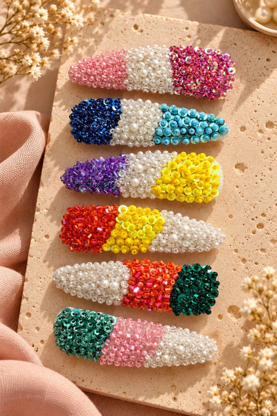 Color Pop Jewel Hair Clips - view 1