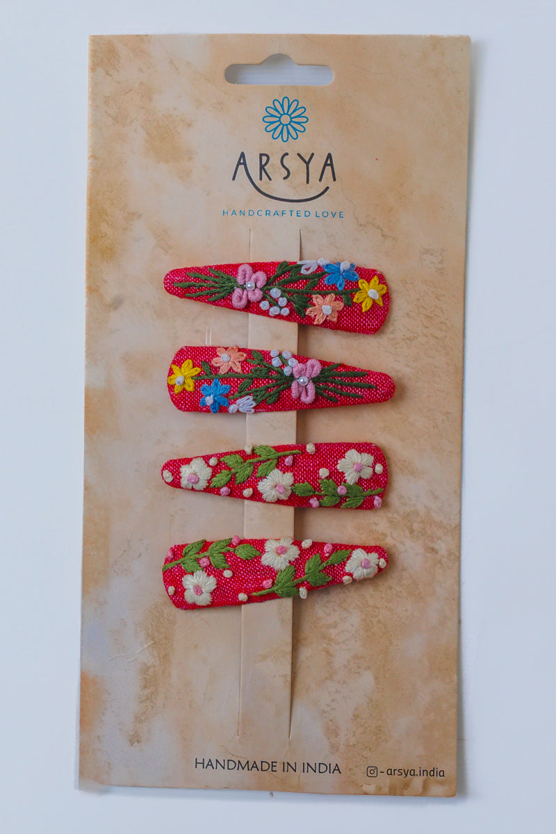 Cardinal bloom Hair Clips