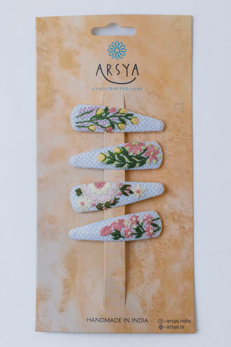 White garden Hair clips