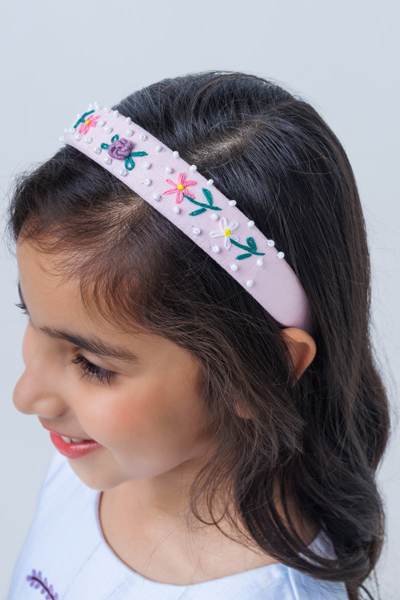 Pink peony hairband