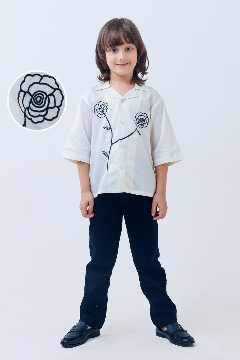 Monochrome bloom shirt