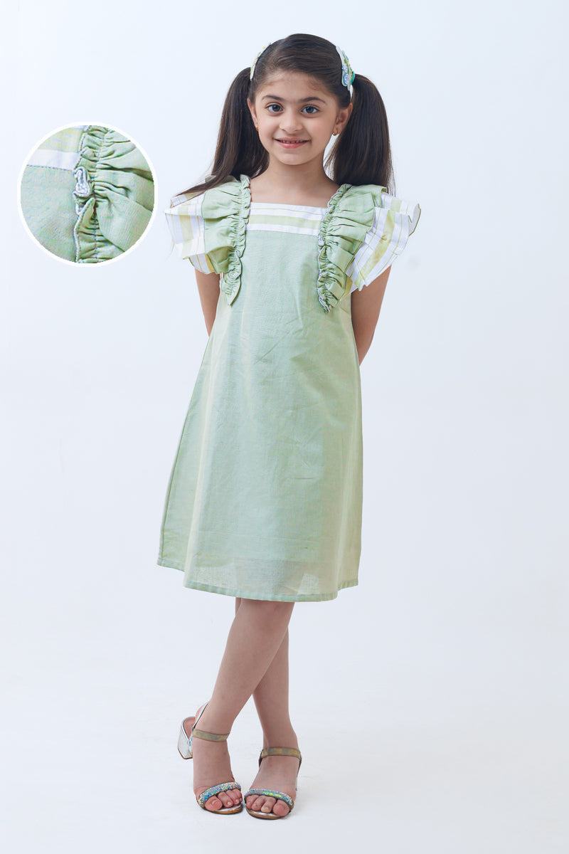 Emerald puff dress