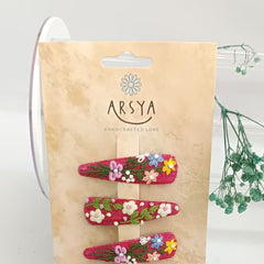 Cardinal bloom Hair Clips