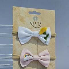 Rainbow hearts set of 3 baby headbands