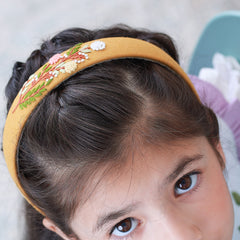 Mustard Hand Embroidered Head Band