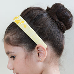Yellow Linen Hand Embroidered Head Band