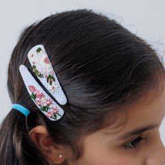 White garden Hair clips