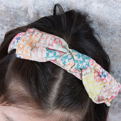 Multi Coloured Self Embroidered Bow Head Band