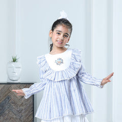 ORCHID BLUE RUFFLES DRESS