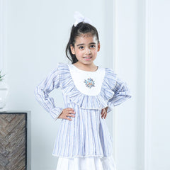 ORCHID BLUE RUFFLES DRESS
