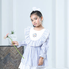 ORCHID BLUE RUFFLES DRESS