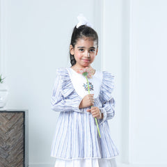 ORCHID BLUE RUFFLES DRESS