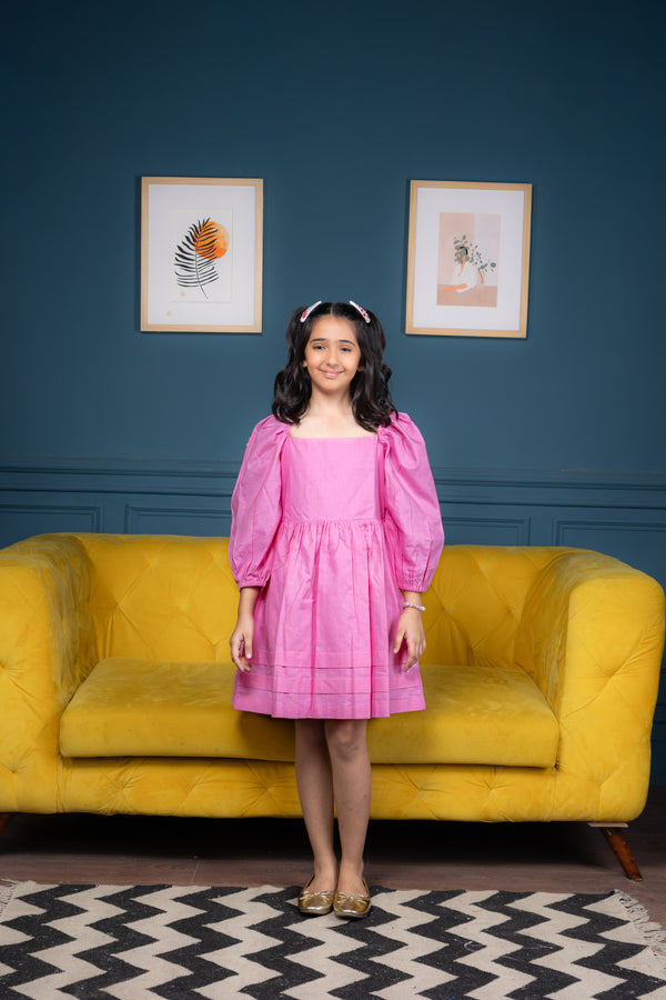 Pink Puff Oversized Dress