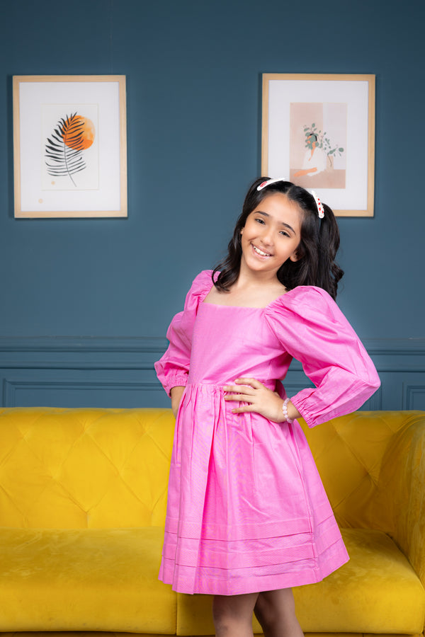 Pink Puff Oversized Dress