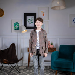 Brown Gridline Classic Jacket