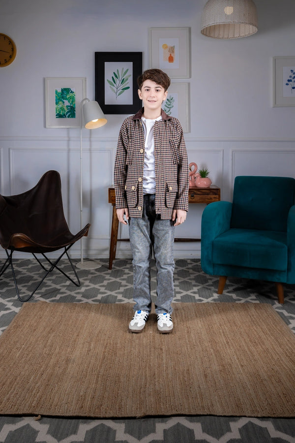 Brown Gridline Classic Jacket