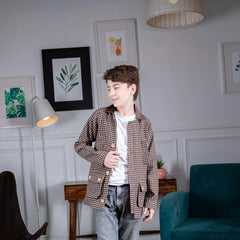 Brown Gridline Classic Jacket