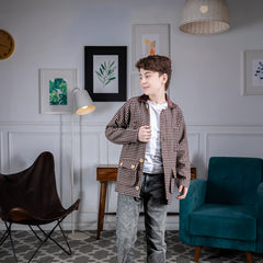 Brown Gridline Classic Jacket