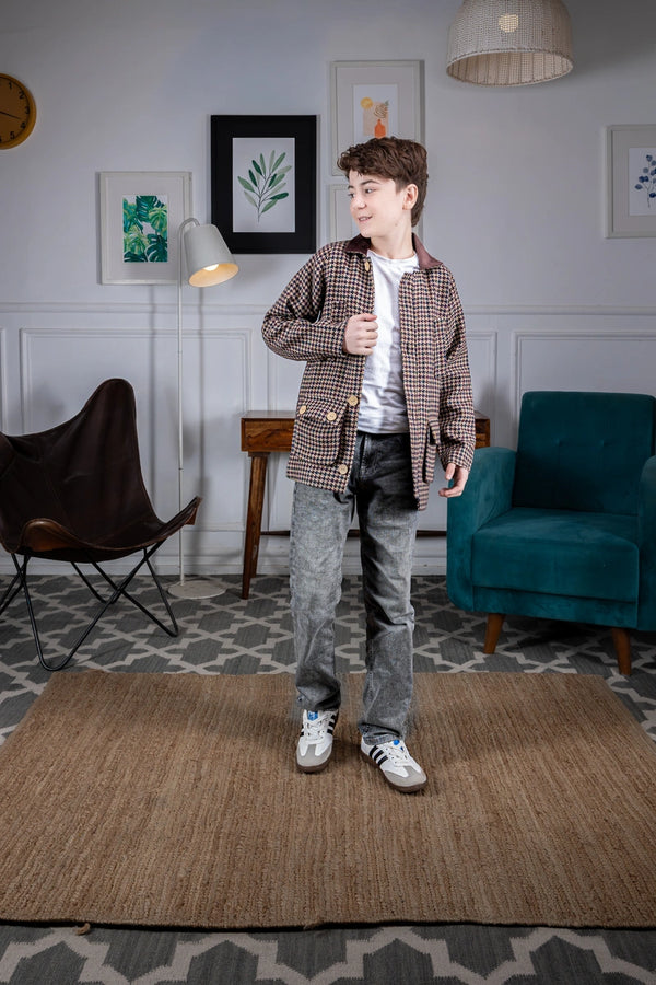 Brown Gridline Classic Jacket