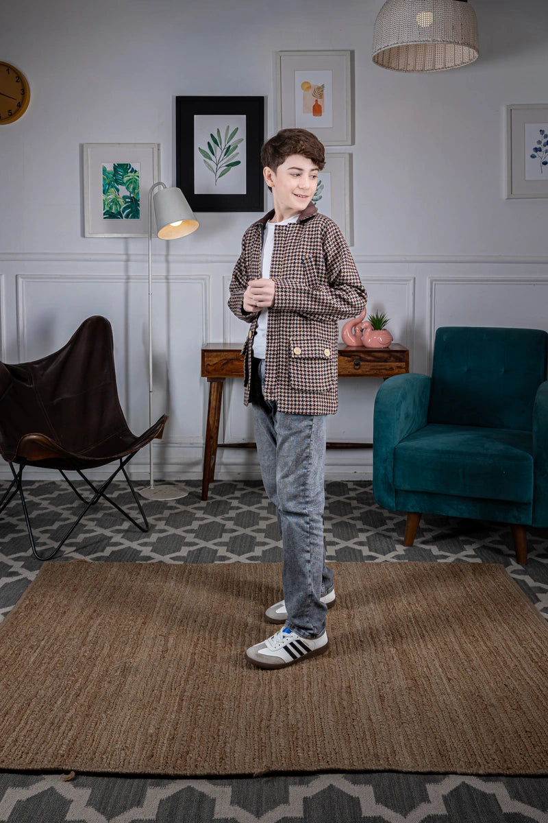 Brown Gridline Classic Jacket