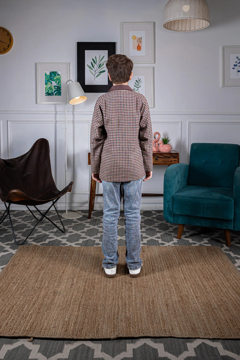 Brown Gridline Classic Jacket